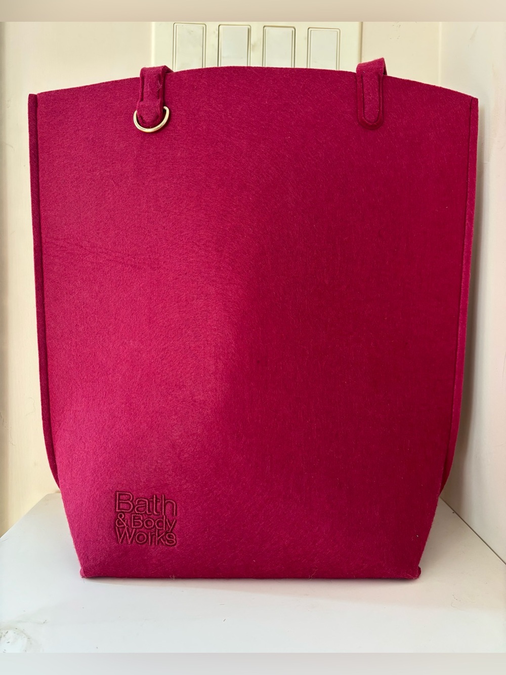 Bath & Body Works Deep Pink Felt Tote